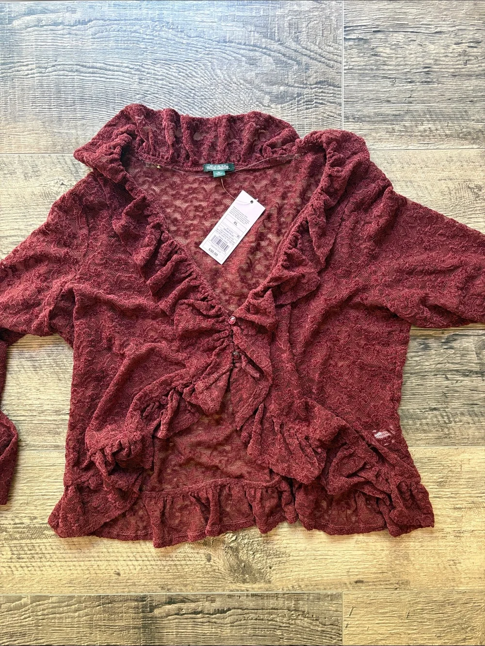 Wild Fable Burgundy Lace Blouse